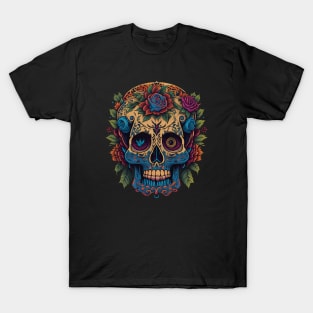 Embrace the Spirit of Día de los Muertos with Sugar Skull Art T-Shirt
